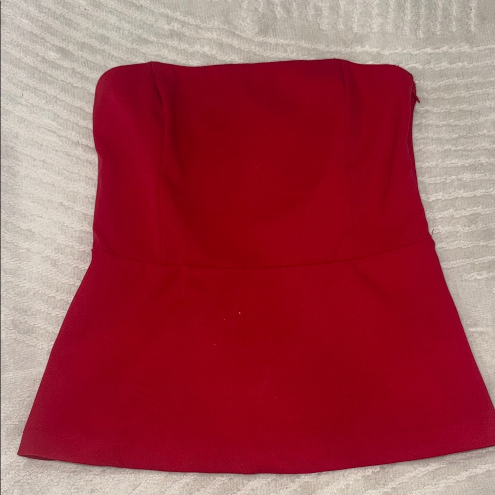 H&M Vibrant Red Strapless Top